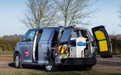 Im Laderaum der E-Transporter steckt eine Werkstattausrüstung für das Gebäudemanagement eines Energieversorgers.