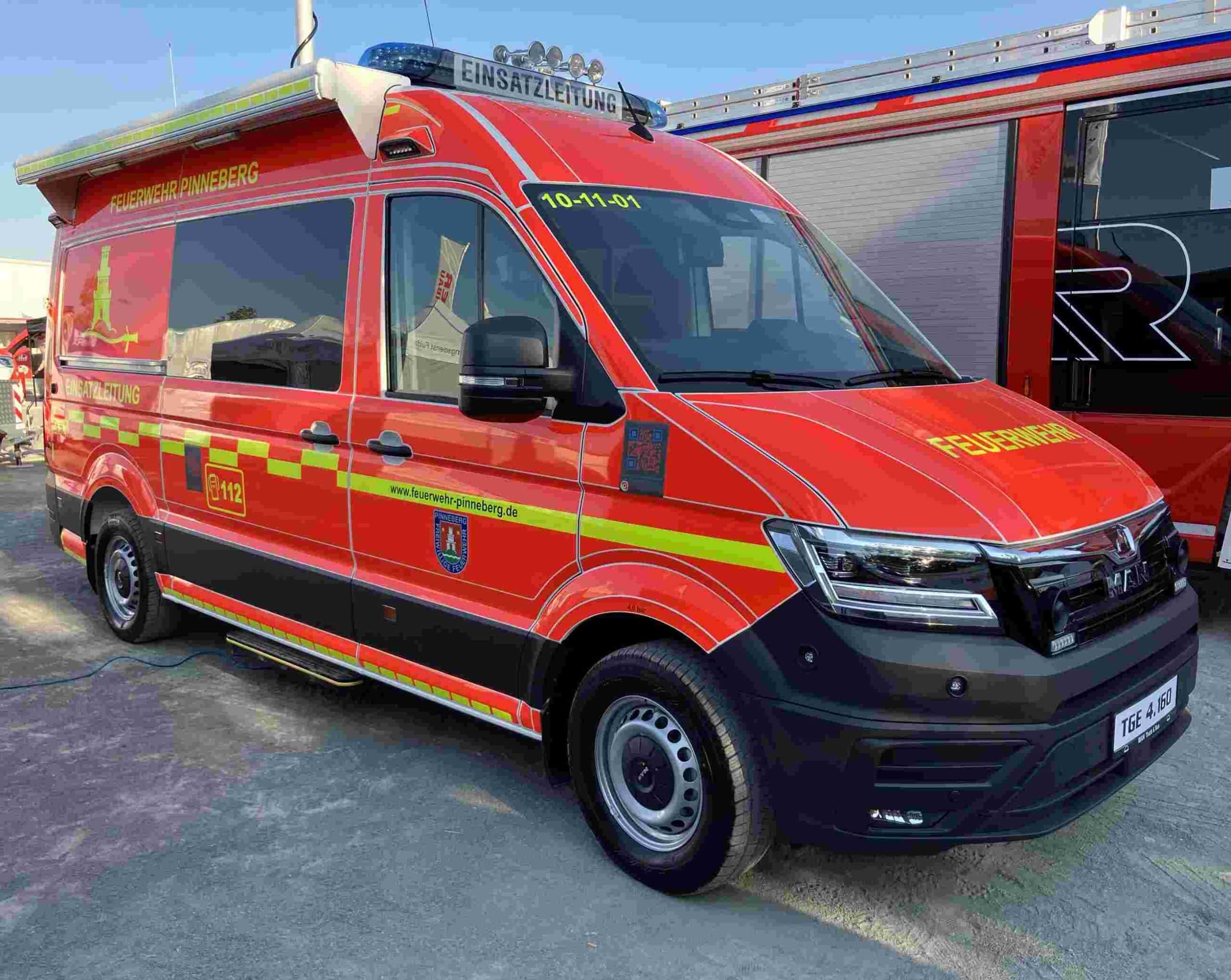MAN TGE als Einsatzleitwagen von BOS Mobile Systeme.