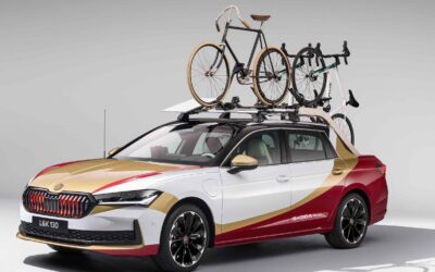 Im Begleittross der Tour de France 2025: Skoda aus der Lehrwerkstatt.