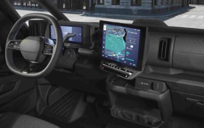 Fahrerbetontes Cockpit, beim Step-in-Van erhöht.