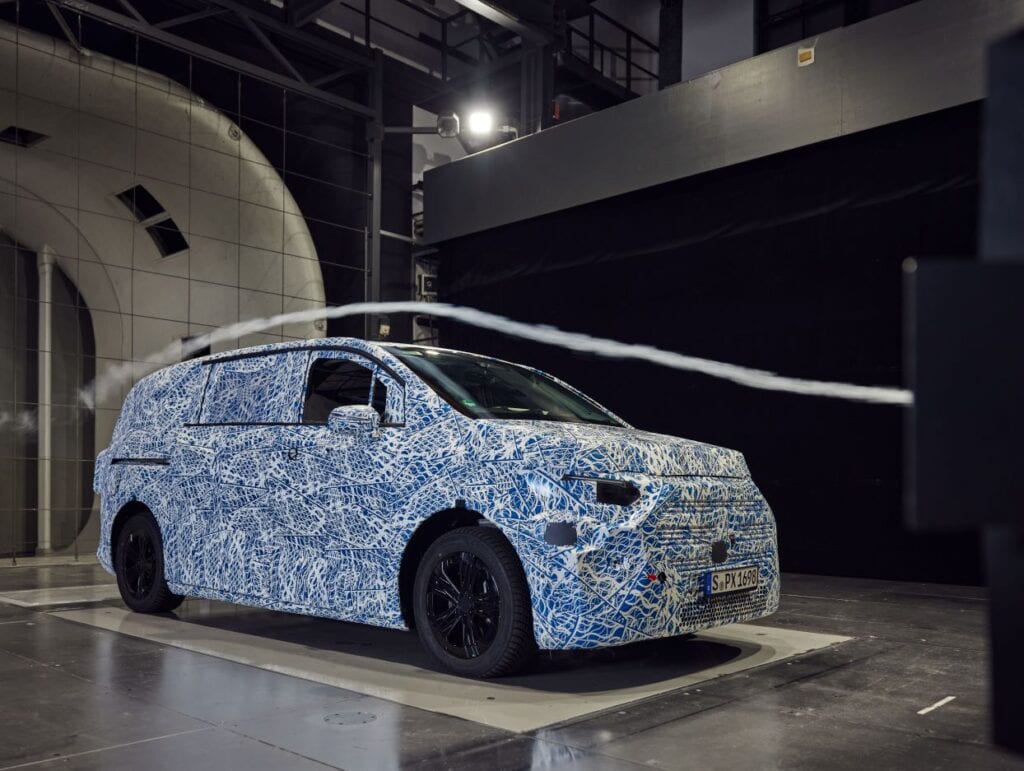 Mercedes VLE im Windkanal: herausragende Aerodynamik.