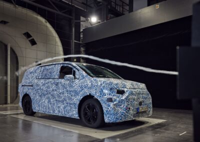 Mercedes VLE im Windkanal: herausragende Aerodynamik.