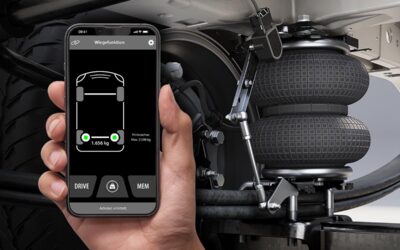 Abruf der Hinterachslast per Tastendruck in der App.