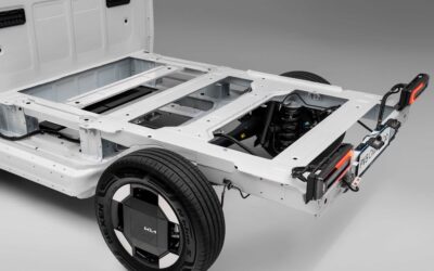 Gut geschützte Batterie, Leiterrahmen, Verbundlenker-Hinterachse.