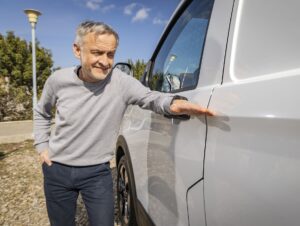 Albert Kirzinger und die Bulli-Linie.