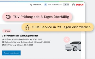 Eine von zahlreichen möglichen Hinweisen für den Fuhrpark.