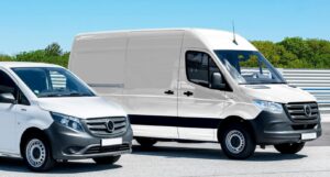 Mercedes Vito und Sprinter: Beispiel für Transporter mit Pflicht für Fahrtenschreiber.