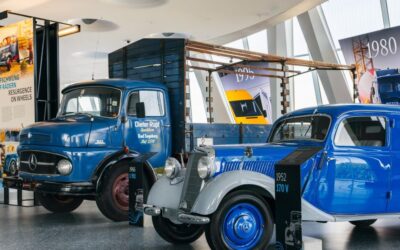 Zeitzeugen harter Arbeit: Mercedes 170 V und ein Mercedes-Kurzhauber.