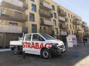 Einsatz auf der Baustelle: VW e-Transporter als Doppelkabine mit Allradantrieb 4Motion.