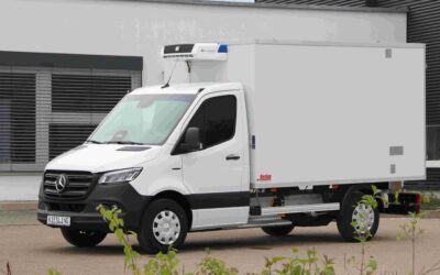 Trotz Hitze erfolgreich im Einsatz: Mercedes eSprinter mit Kiesling-Aufbau.