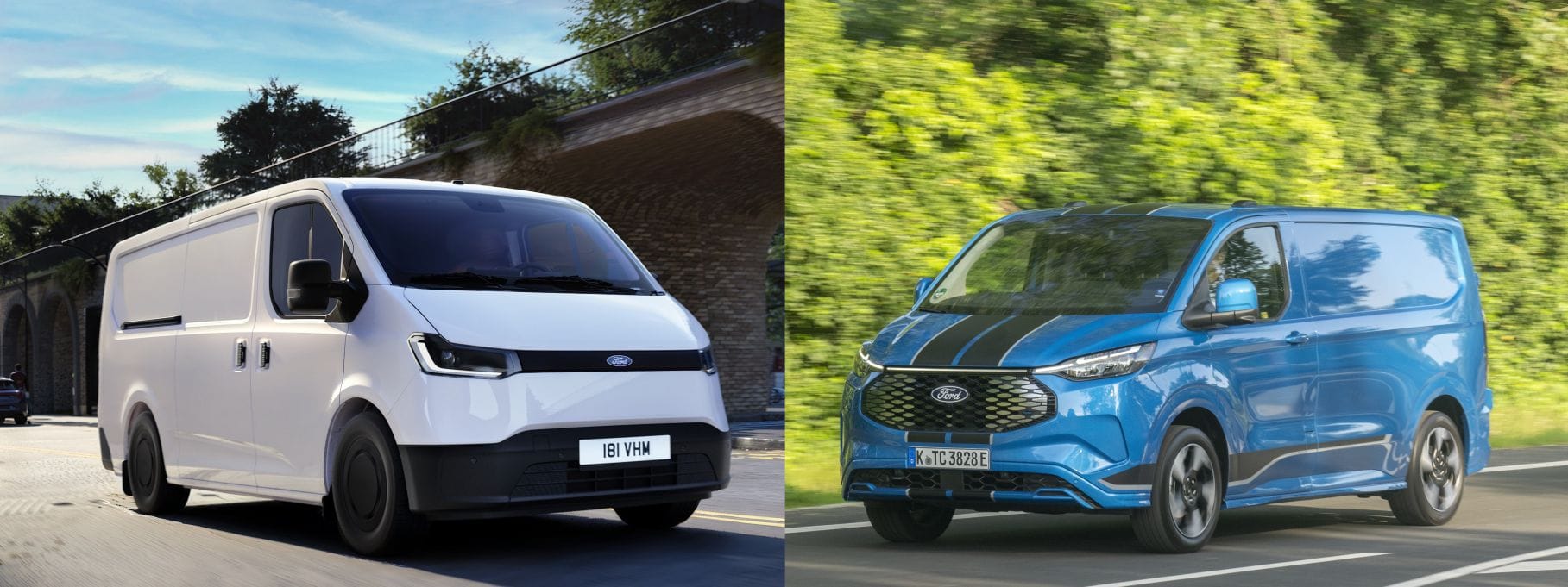 Schlichter Ford Transit City gegen Ford E-Transit Custom – wer soll’s sein?