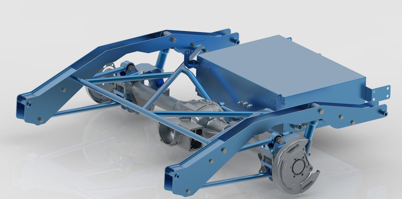 Hemscheidt Hydropneumatik: Heckmodul für Transporter-Fahrgestelle.