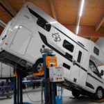 Spektakulärer Anblick: die Schwerpunktbestimmung.