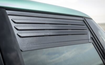 Sichere Belüftung per Fenstergitter, drinnen klimatisiert.