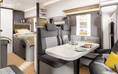Neu: Hobby Prestige T 740 WF mit Einzelbetten und Bad im Heck.