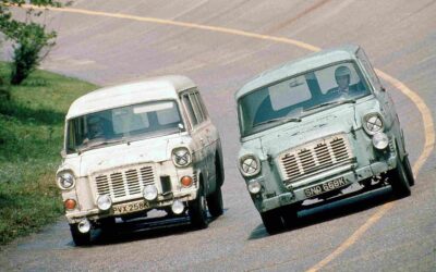 Auf Weltrekordkurs: Transit Diesel 1972 auf der Rennstrecke Monza, in sieben Tagen 100 000 Kilometer.
