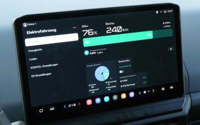 Informatives Zentraldisplay mit vielerlei Daten.